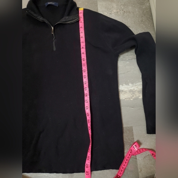 Zegna Sport Men's Quarter Zip Black Ribbed Stretchy Long Sleeves Sweater. XL. - Picture 11 of 15